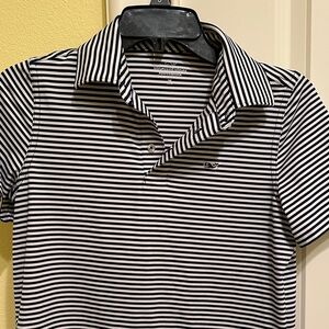 Vineyard Vines Black and White Striped Sankaty Polo